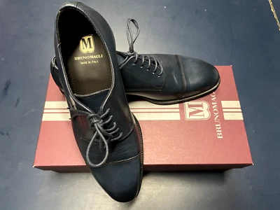 Bruno Magli, Puntera Oxford de Cuero, Azul, EE. UU. 8D Foto 1 de 4