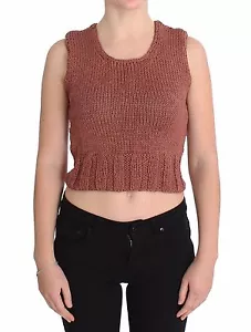 Maglione maglia cotone rosso senza maniche gilet ROSA MEMORIE taglia unica prezzo consigliato $140 - Foto 1 di 7