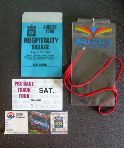 1998 NASCAR Goody's Headache Powder 500 Bristol Speedway Ticket Stub w/ Extras Cover