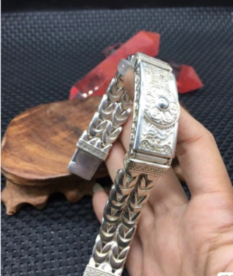 Pulsera de regalo de alta gama de acero titanio plata tibetana serie moda 2025 Foto 1 de 4