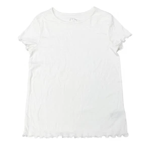 Art Class Girls Size XL 14 Short Sleeve Lettuce Edge T-Shirt White NWD - Picture 1 of 11