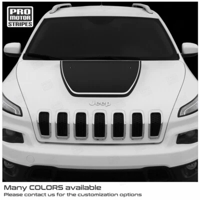 Jeep Cherokee 2014-2024 KL contorno capó calcomanías rayas Trailhawk (elige el color) Foto 1 de 2
