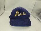Vintage Alaska Corduroy Baseball Golf Hat Adjustable Snapback Blue Navy