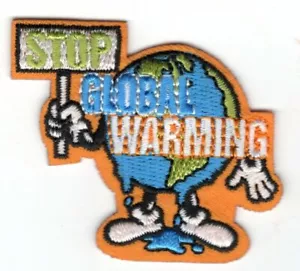 STOP GLOBAL WARMING Iron On Patch Weather Environment - Picture 1 of 1