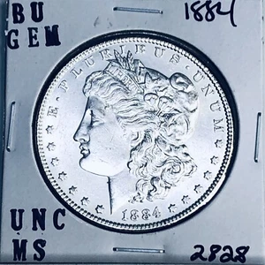 1884 BU GEM MORGAN SILVER DOLLAR UNC MS+++ U.S. MINT RARE COIN 2828 - Picture 1 of 3