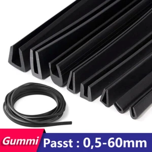 Fassungsprofil 0,5-60mm U-profile Gummidichtung Schwarz Kantenschutz Schutzband - Bild 1 von 56