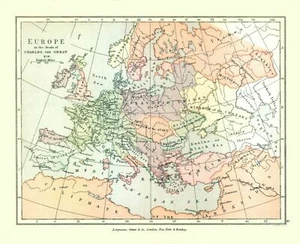 Historic Map - Europe 814 - Gardiner 1902 - 28.24 x 23 - Vintage Wall Art - Picture 1 of 20