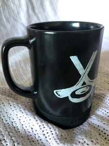 Tim Hortons Hockey Mug with Puck Rubber bottom Black with 2 sticks and Donut New - Picture 1 of 1