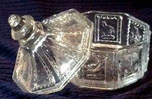 VINTAGE IMPERIAL GLASS OCTAGON GLASS COVERED DISH - Picture 1 of 12