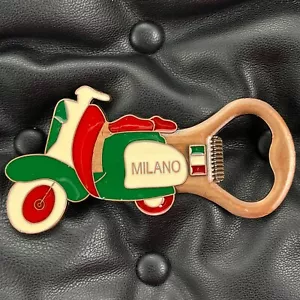 ITALY🇮🇹METAL FRIDGE MAGNET✅MILAN SCOOTER BIKE BOTTLE OPENER TOURIST SOUVENIR🎗 - Picture 1 of 3