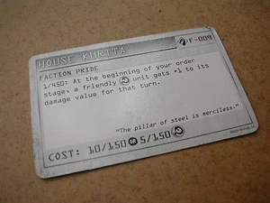 HOUSE KURITA  F009 CARD  MECHWARRIOR  - Foto 1 di 1