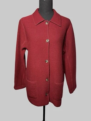 Blazer Suéter Charter Club Rojo Oscuro Lana Botón Pequeño Mediano Woomark *Mancha Foto 1 de 4