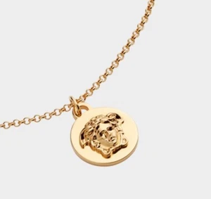 Versace Medusa Gold Coin Pendant Necklace Women/ Men NWT With box - Picture 1 of 13