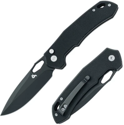 Cuchillo Plegable Black Fox Astros 33/8" Negro Recubierto de PTFE 420 Hoja de Acero Mango G10 Foto 1 de 4