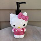 Hello Kitty Soap Dispenser Full Body White Pink Glitter Home Decor RARE New