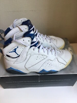 NIKE AIR JORDAN VII 7 RETRO FRANCÉS AZUL BLANCO GRIS PEDERNAL 2002 304775-141 TALLA 9,5 Foto 1 de 4