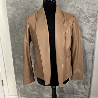 Chaqueta de cuero Orvis para mujer grande marrón  Foto 1 de 4