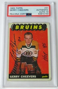Gerry Cheevers HOF Signed Autograph 1965 Topps RC Rookie Card 31 PSA 10 Auto - Picture 1 of 5