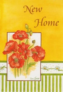 Hübsche rote Mohnblumen NEUES ZUHAUSE Karte mit Bibeltext - Hohelied Salomos 2,4 - EB8957 - Bild 1 von 1