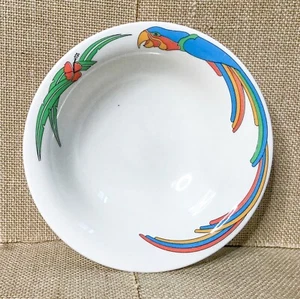 Syracuse China Syralite Parrot Cereal Soup Bowl Tropical Bird Whimsical Colorful - Picture 1 of 4