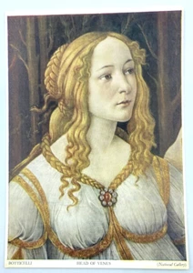 Sandro Botticelli Der Kopf der Venus - Vintage Kunst Postkarte - Bild 1 von 3