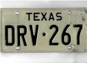 TEXAS passenger 1975 license plate "DRV 267" - Picture 1 of 1