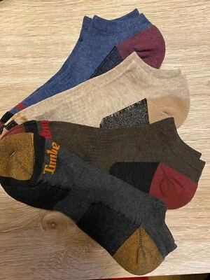 NWT Timberland outdoor leisure no show men's multi-color socks 4 Pairs Size:9-12 - Image 1 of 4