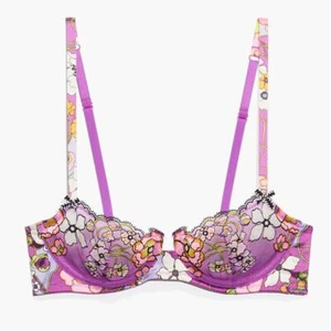 NWT SAVAGE X FENTY Mod Poppy Unlined Lace Womens Balconette Bra Size 30A - Picture 1 of 5