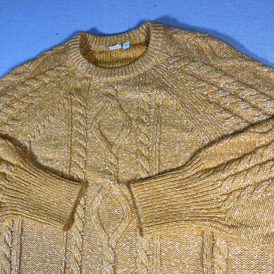 Suéter de punto Gap Cable amarillo grueso pescador algodón acogedor para mujer 2XL Foto 1 de 4