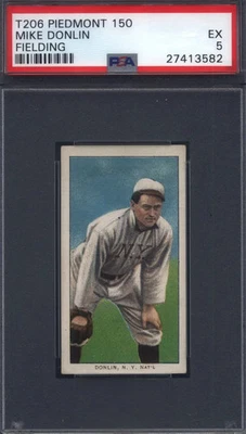 T206 Mike Donlin Fielding Nueva York PSA 5 Piedmont espalda bien centrada Foto 1 de 2