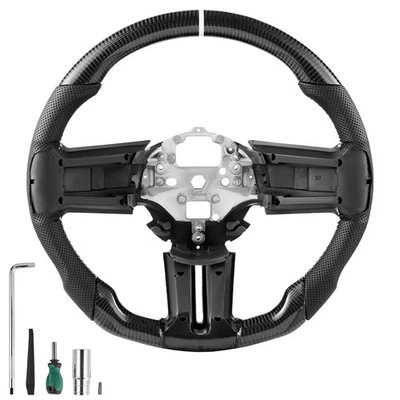VEVOR Steering Wheel Carbon Fiber Steering Wheel for 2010-2014 Ford Mustang Foto 1 de 4