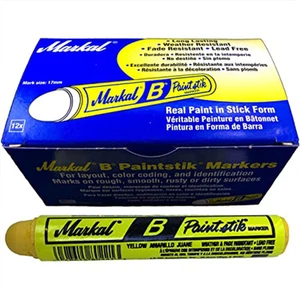  80221 Markal Paintstik B, Yellow Solid Paint Marker (12/box, 144/cs) - Picture 1 of 1