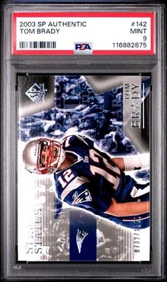 2003 Upper Deck SP Authentic TOM BRADY Star Status #732/1200 Patriots #142 PSA 9 - Image 1 of 2