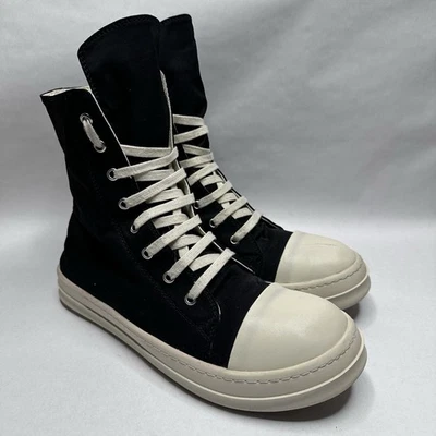 Rick Owens DRKSHDW Ramones High Top Sneaker Size EU 45 Canvas - Image 1 of 4