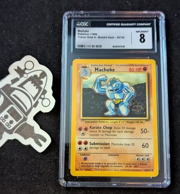 Rare 1999 Pokemon Trainer Deck A Brock's Deck Machoke 34/102 CGC 8.0 NM/Mint - Image 1 of 3