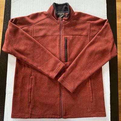 Royal Robbins Fleece Full-Zip Jacket Red/Brown Men's Size Large Mock-Neck  - Image 1 of 4