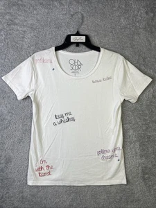 Vintage Chaser bestickter Spruch Damen T-Shirt Größe Small - Bild 1 von 14