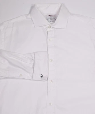 TM Lewin Solid White Twill Slim Fit French Cuff Cotton Dress Shirt (42) 16.5-33 - Image 1 of 4