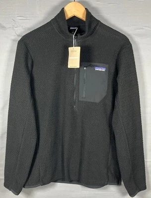 Patagonia Mens R1 Air Zip Neck 1/2 Zip Black Size Small NWT $129 Textured - Image 1 of 4