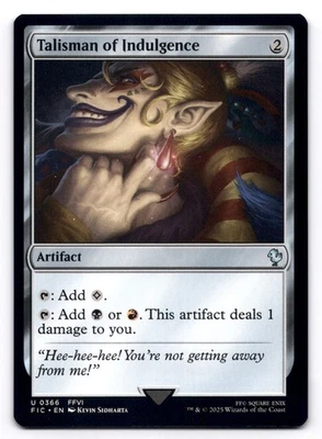 Talisman of Indulgence NM Commander: Final Fantasy 0366 MTG Regular - Image 1 of 2
