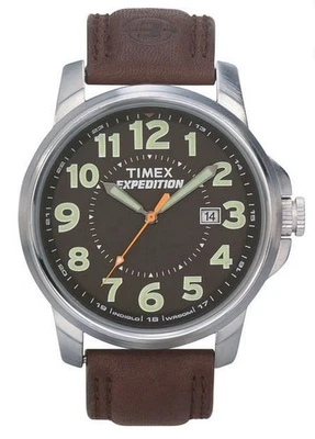 Мужские часы Timex T44921 WX Expedition водонепроницаемые коричневый кожаный ремешок. Новый в коробке - Изображение 1 из 4