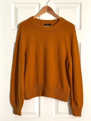 J. Suéter de cuello redondo naranja alpaca de lana merino de otoño Crew para mujer talla XXL Foto 1 de 4