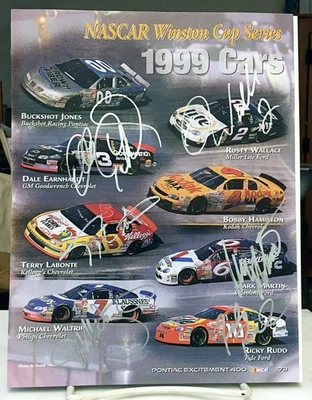 DALE WONHARDT-RUDD-LABONTE-WALLACE-MARTIN-WALTRIP-PÁGINA DE COCHE AUTOGRAFIADO - 9 sigs Foto 1 de 4