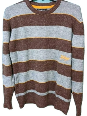 Billabong - Men's Large - Wool Blend Stripe Sweater Embroidered Logo Vintage Y2K - Image 1 of 4