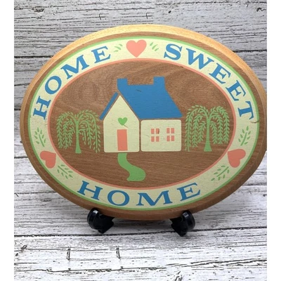 Letrero de pared de bienvenida de madera AVON con inscripción "HOME SWEET HOME" núcleo de cabaña Foto 1 de 3