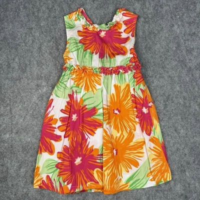 Vestido floral sin mangas para niñas George talla 4T 100 % algodón con volantes Foto 1 de 4