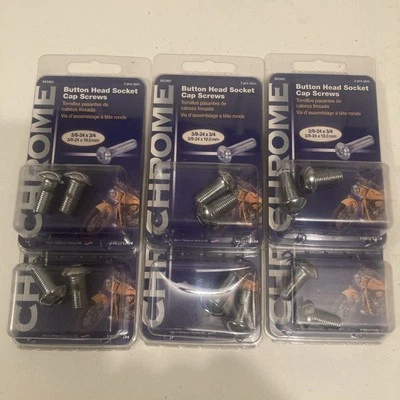 3/8英寸-24 x 3/4英寸镀铬纽扣头套筒帽螺丝(12件) — 第 1/3 张图片