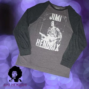 Unisex Ripple Junction Jimi Hendrix Graphic Long Sleeve Raglan T-shirt Grey S - Picture 1 of 7