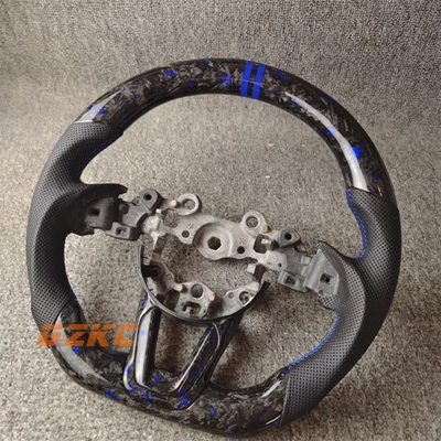 Volante de cuero negro forjado personalizado para Mazda CX-5 2017-2021 Foto 1 de 4