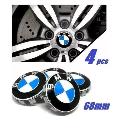 Genuine Set of 4Pcs 68mm Fit for B-M-W Wheel Rim Cover Hubcaps Emblem Badge - Image 1 of 4